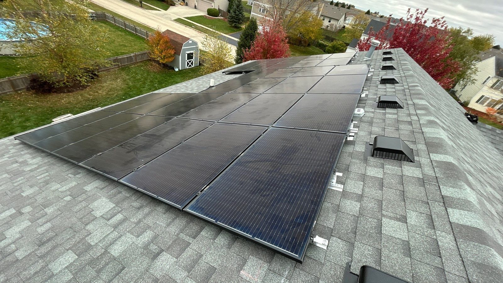 Removal and reinstall in Plainfield, IL — solar panels reinstalled on a completed roof