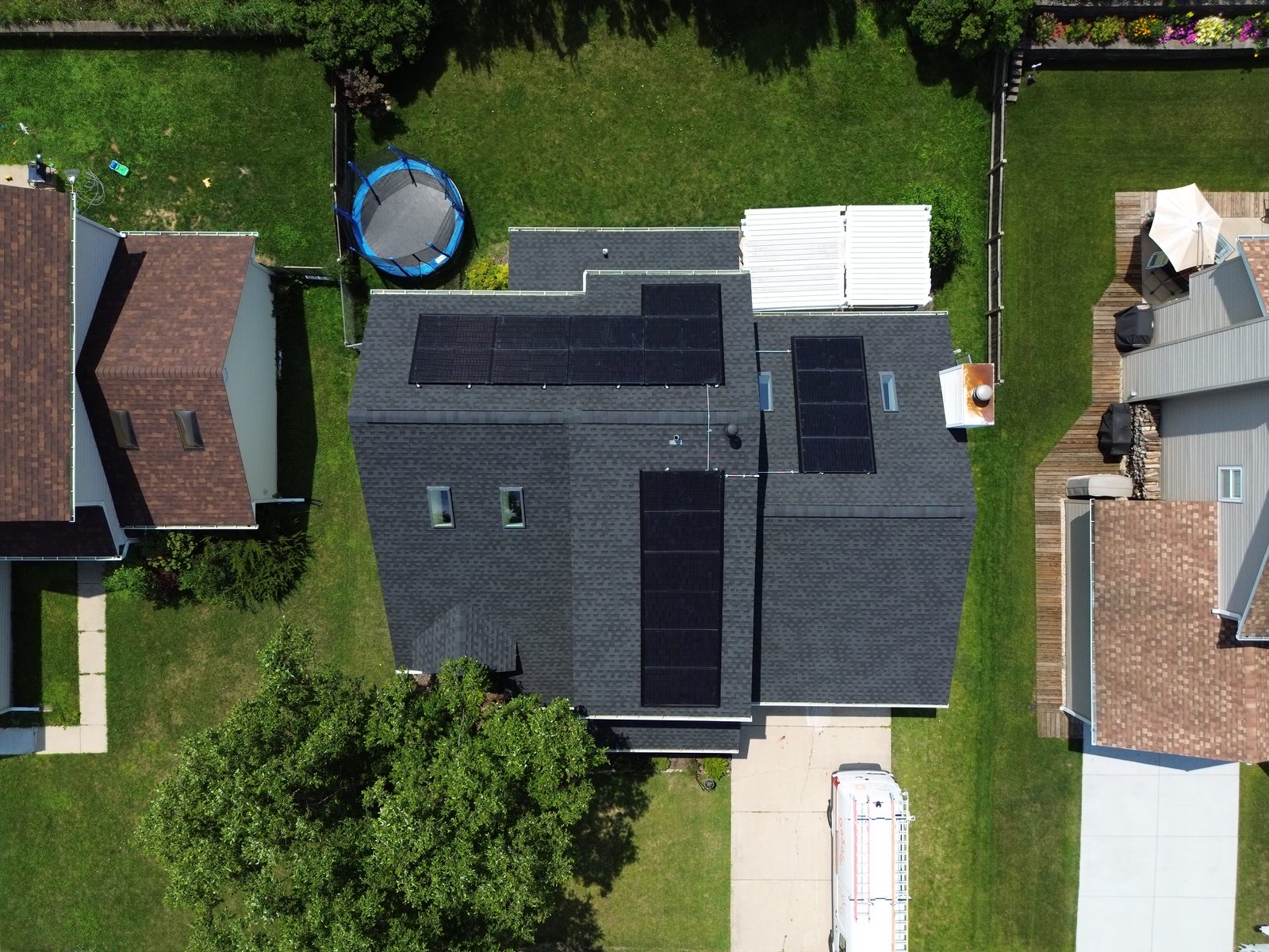 Removal and reinstall in Northbrook, IL — solar panels reinstalled on a completed roof